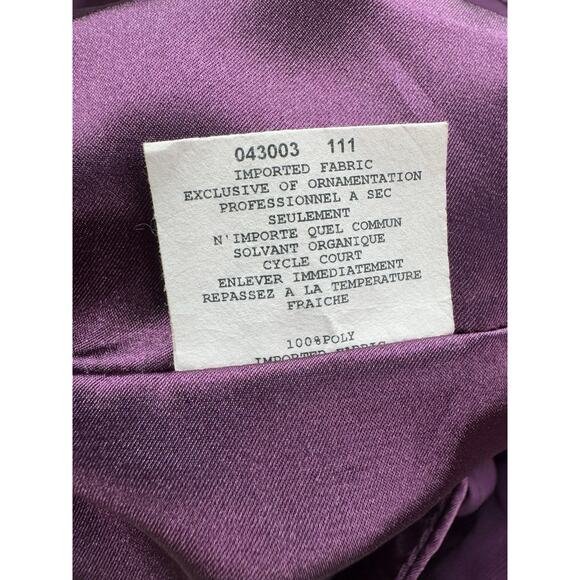 VTG Y2K Jessica McClintock Empire Dress 12 Plum Halter Chiffon Prom Bridesmaid - Picture 15 of 16